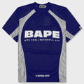 Solid Camo Jacquard Multilogo Relaxed Fit Football Jersey - Blue