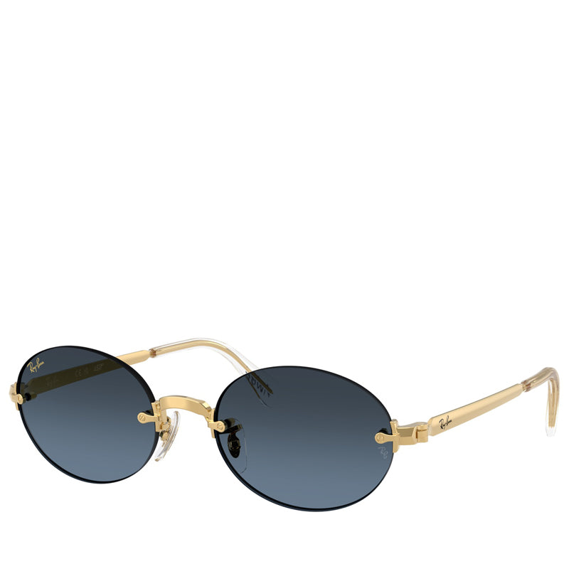 A$AP Rocky x Ray-Ban Rimless - Polished Arista Gold/Blue Gradient Dark Grey