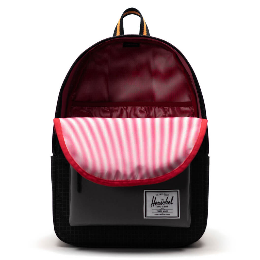 Classic XL Backpack - Black Grid/Gargoyle/Sun Orange