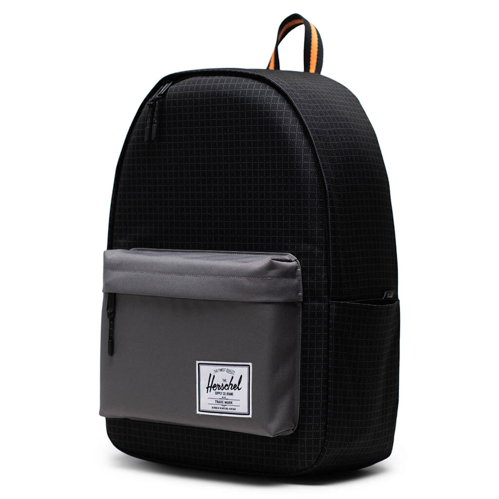 Classic XL Backpack - Black Grid/Gargoyle/Sun Orange