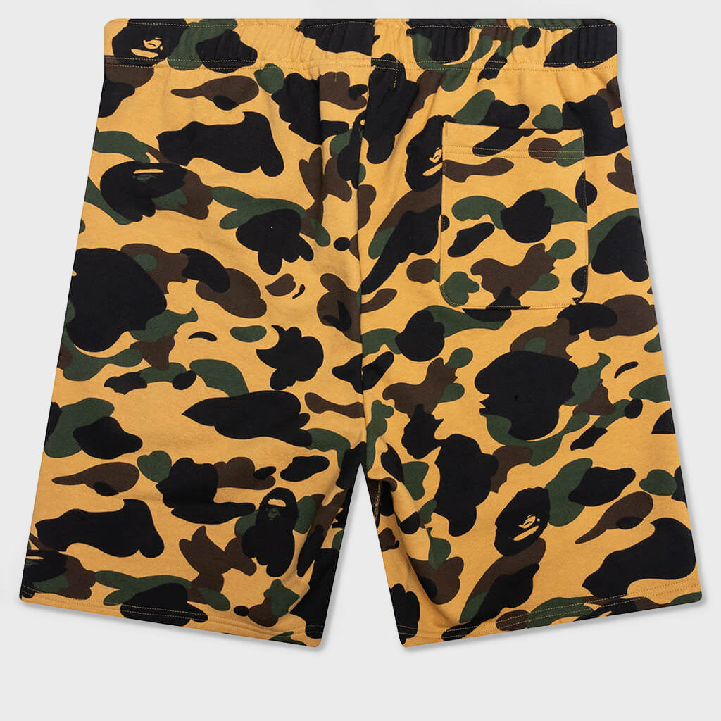 1st Camo Shark Regular Fit Sweat Shorts - Yellow
