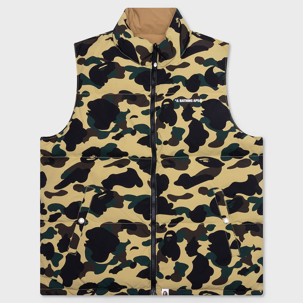 1st Camo Reversible Down Vest - Yellow