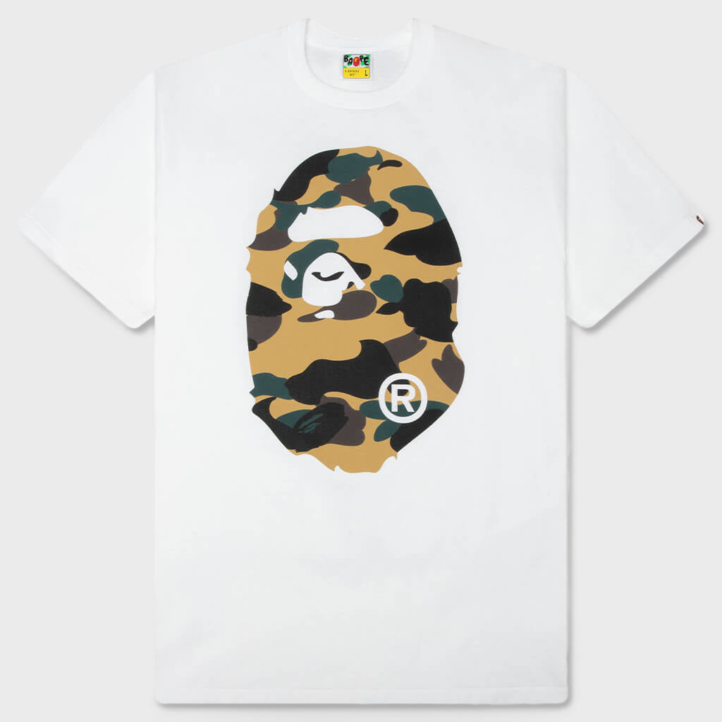 1st Camo Big Ape Head Tee - White/Yellow