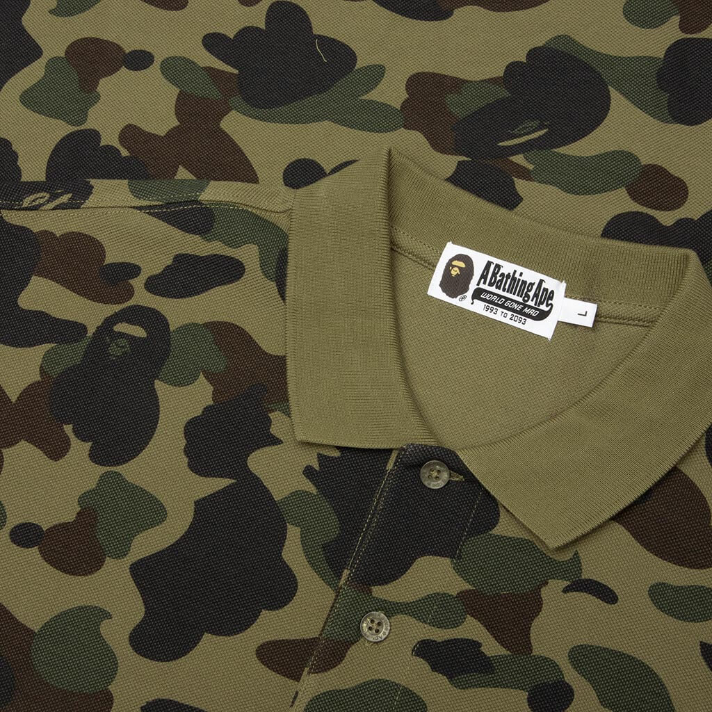 1st Camo One Point Regular Fit Polo Shirt - Green