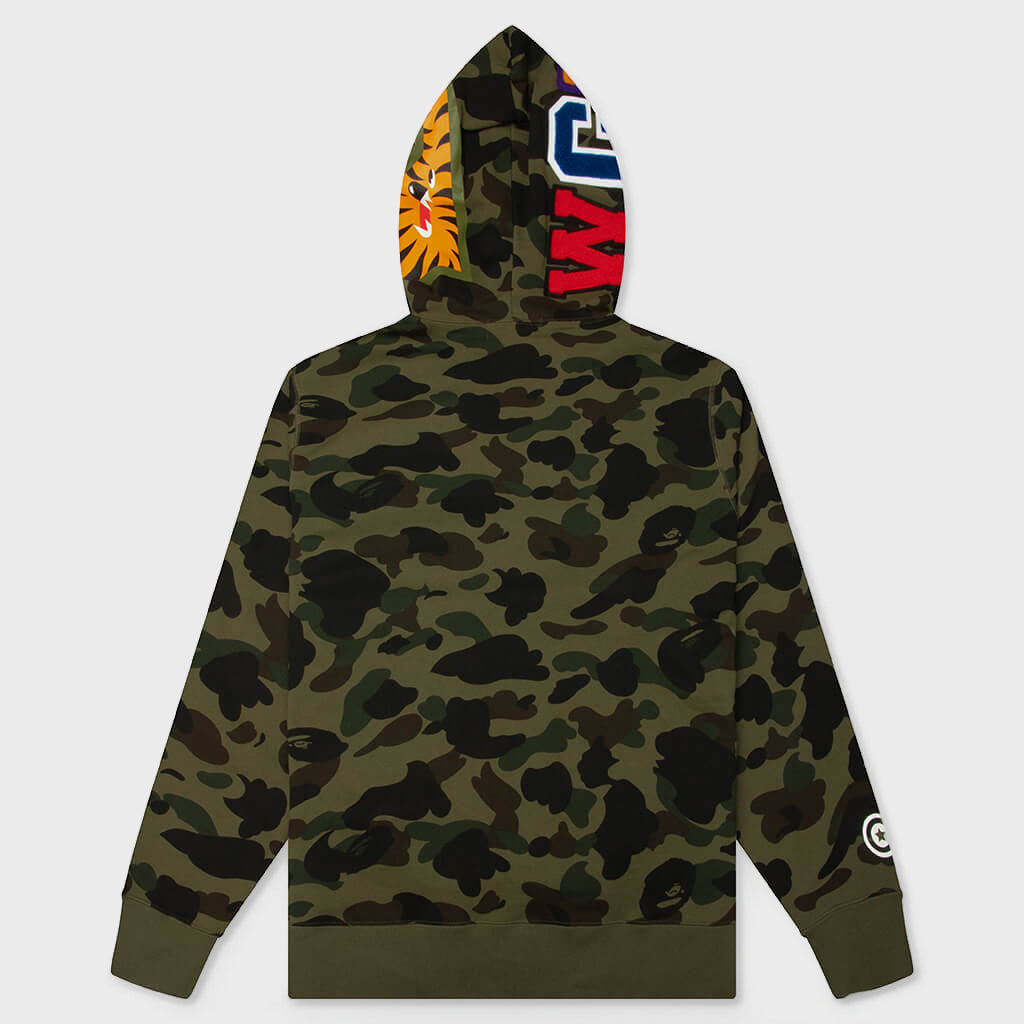 1st Camo Shark Full Zip Hoodie - Green