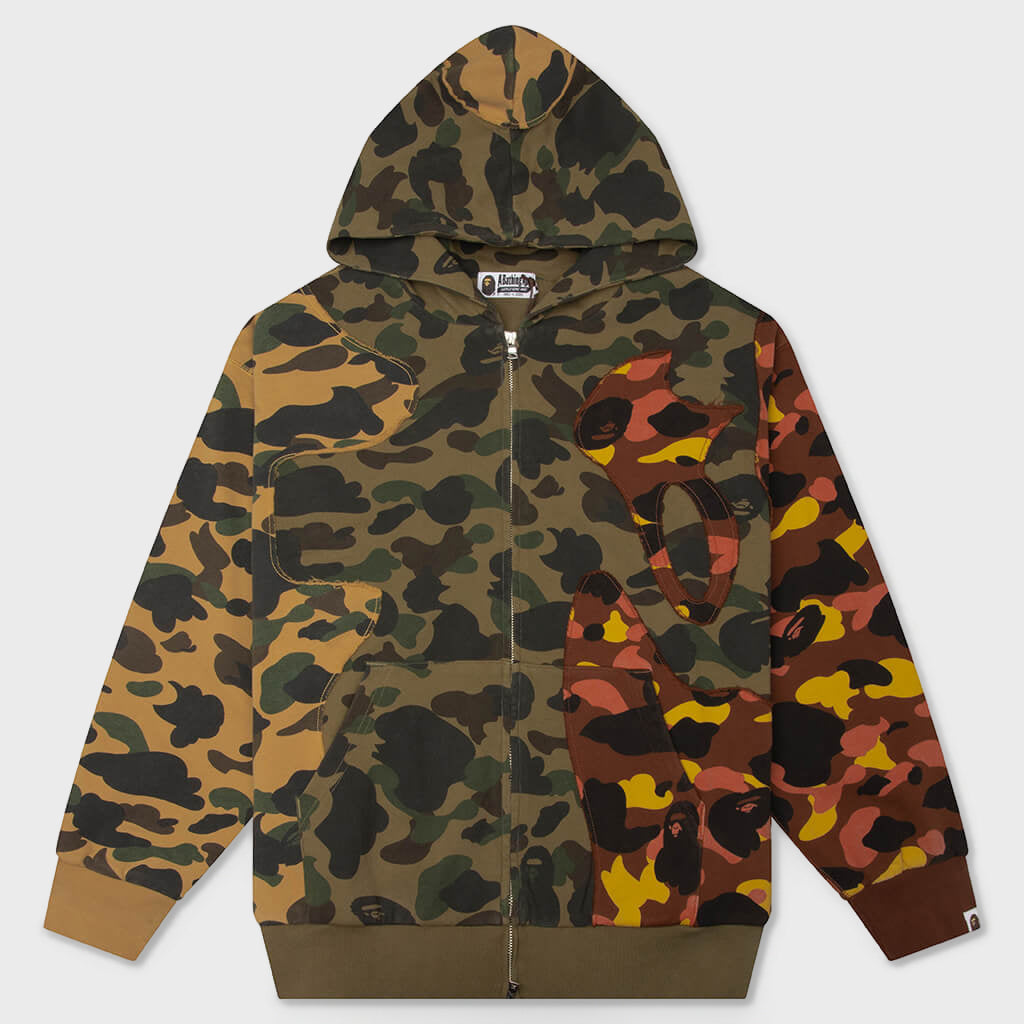 1st Camo Upcycled Relaxed Fit Full Zip Hoodie - Multi