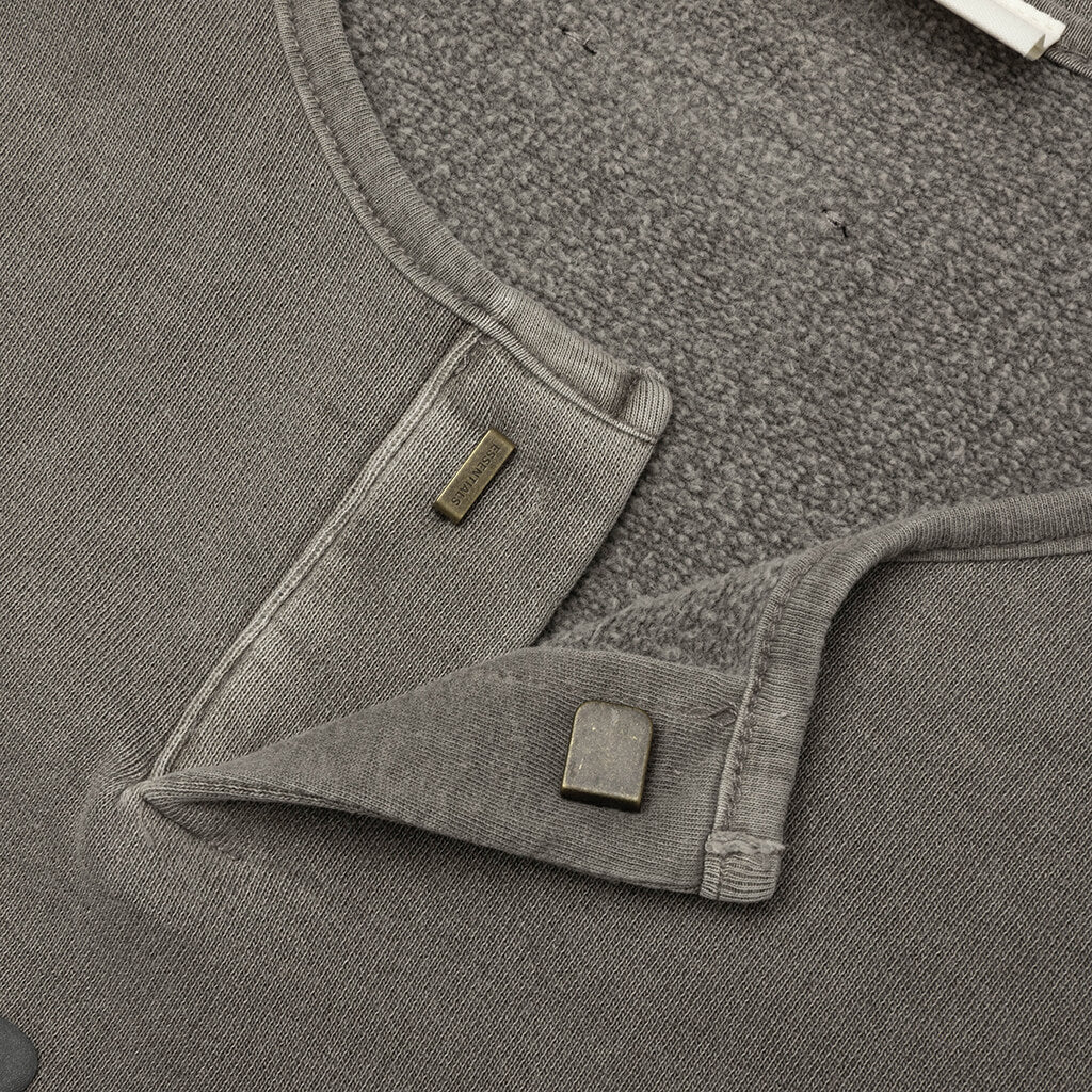 3/4 Henley Sweatshirt - Washed Seal