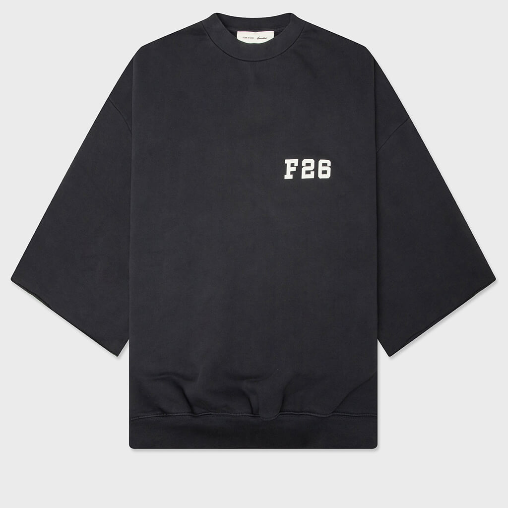 3/4 Sleeve Crewneck - Washed Iron Grey