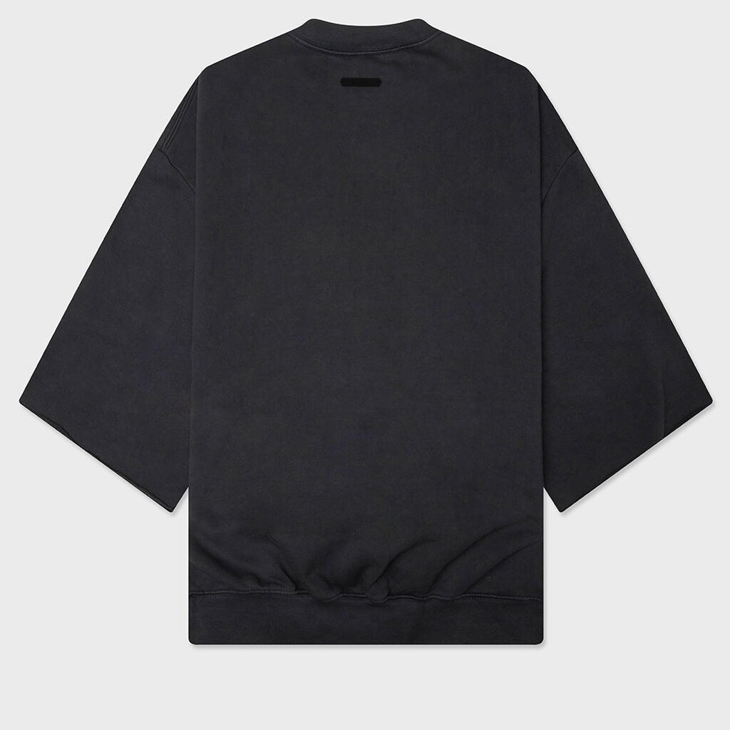 3/4 Sleeve Crewneck - Washed Iron Grey
