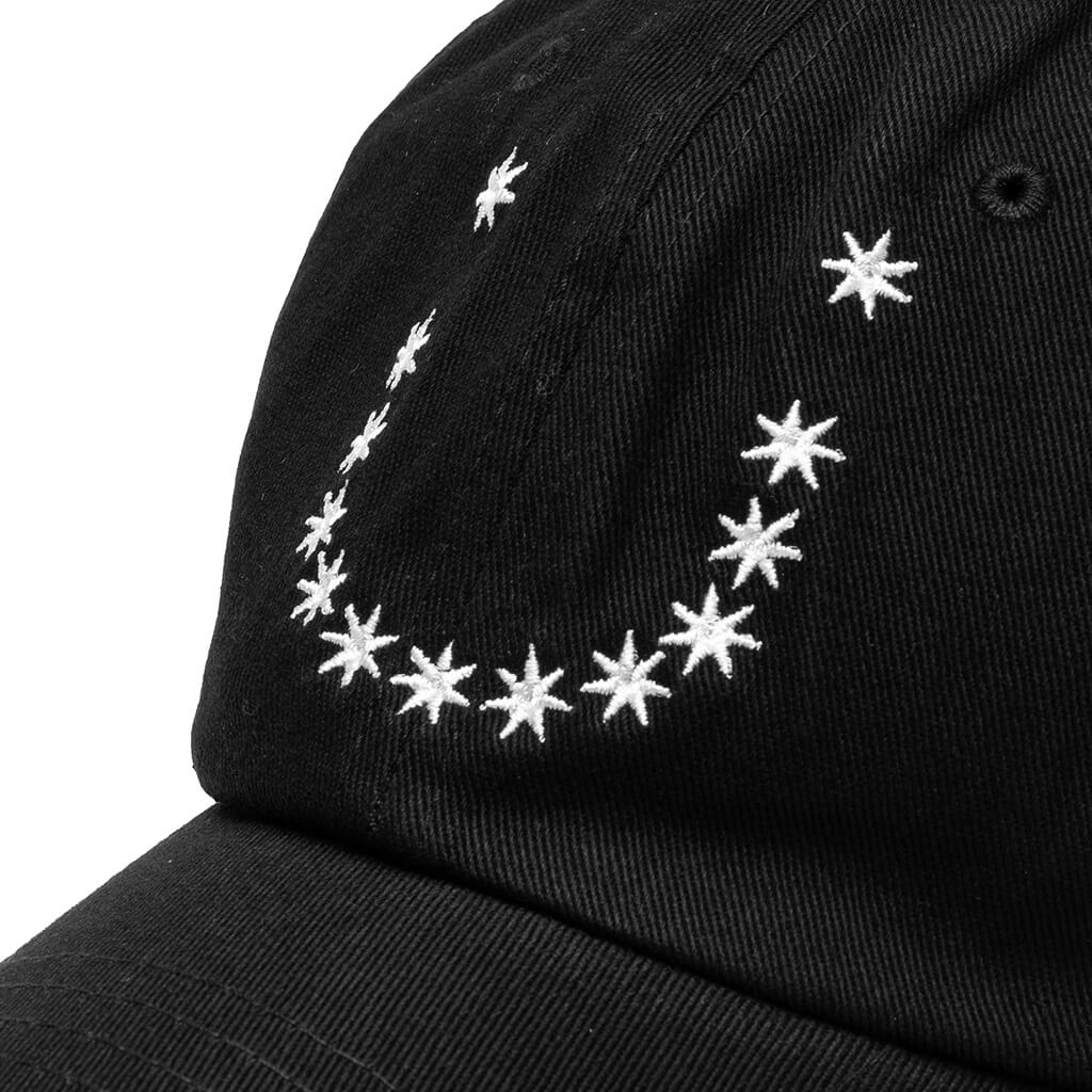 Star Smiley Face Hat - Black