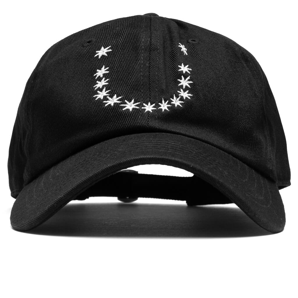 Star Smiley Face Hat - Black