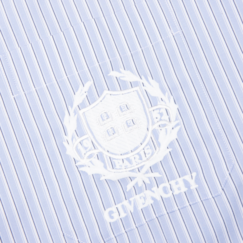 Crest Logo Stripe Shirt - Light Blue