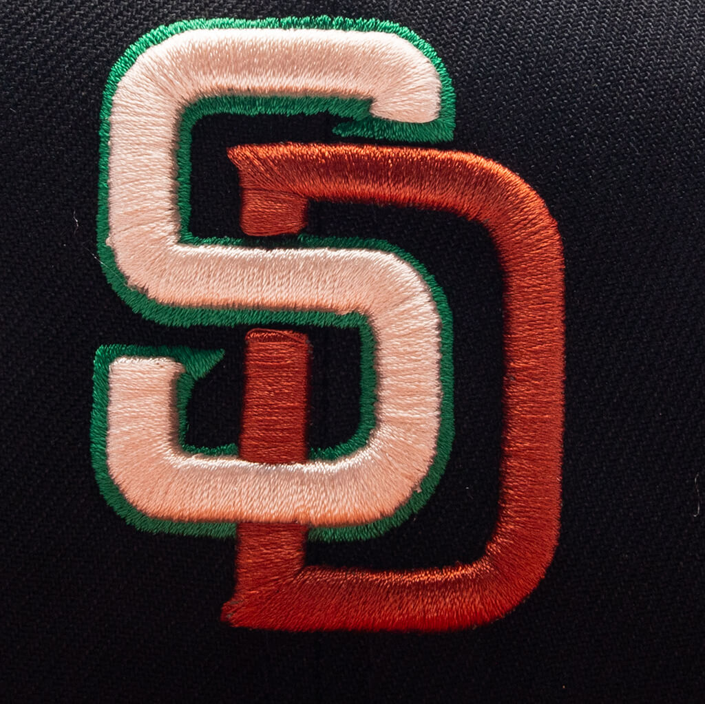 59FIFTY Fitted SD Padres Cooperstown - Black/Fight Orange/Twill Green