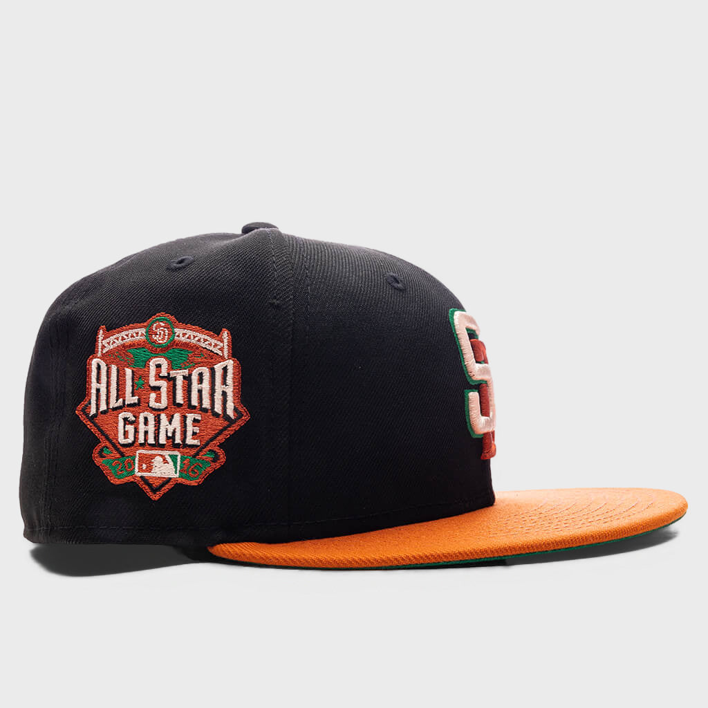 59FIFTY Fitted SD Padres Cooperstown - Black/Fight Orange/Twill Green