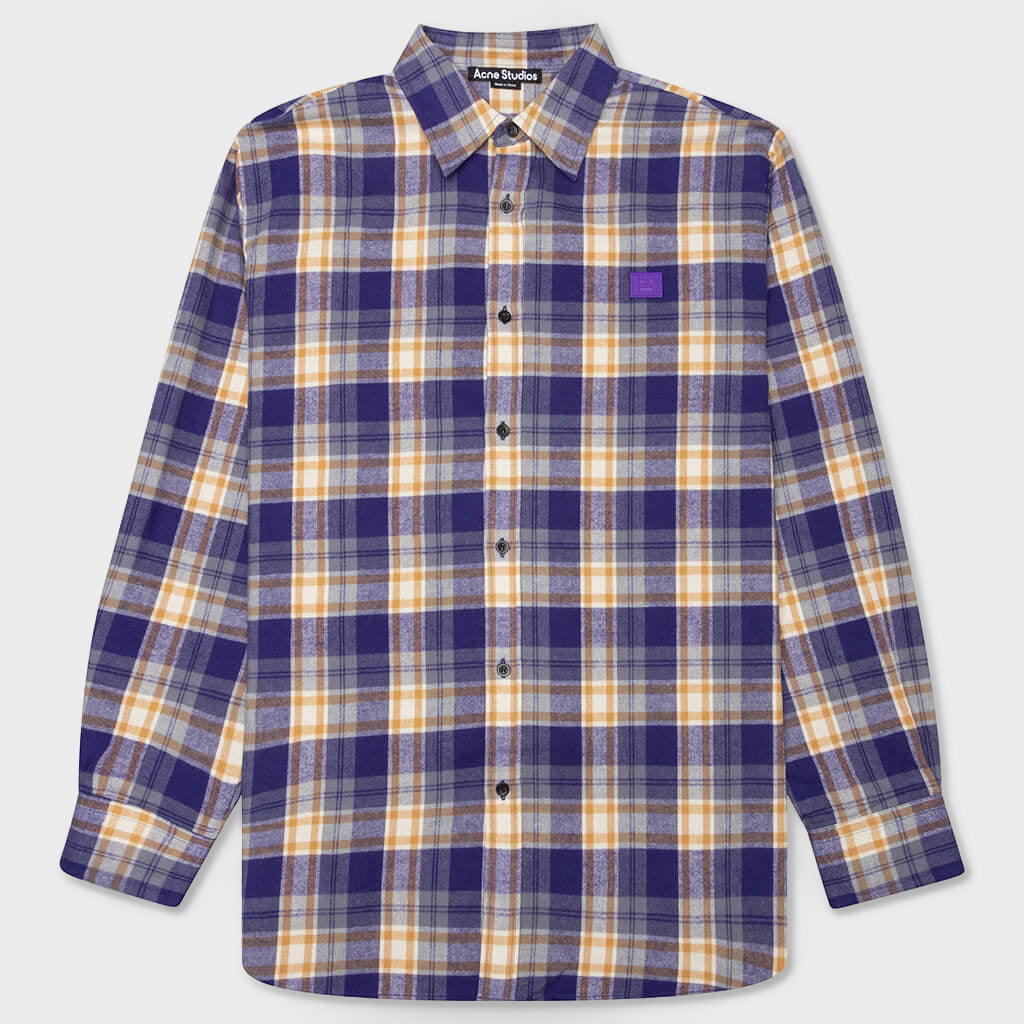 Flannel Shirt - Purple/Mustard Yellow