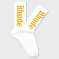 Logo Sock - White/Mustard