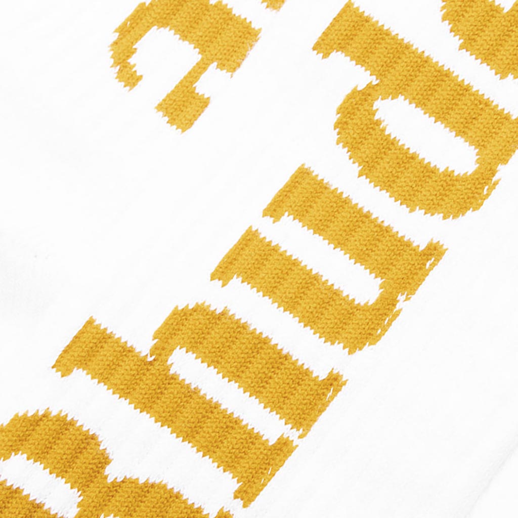 Logo Sock - White/Mustard