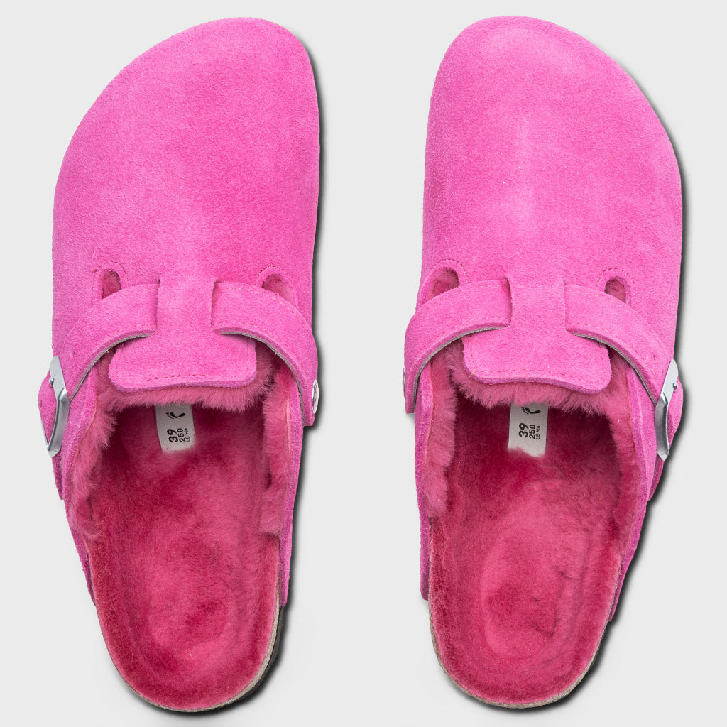 Women's Narrow Boston Shearling Suede - Fuchsia Tulip