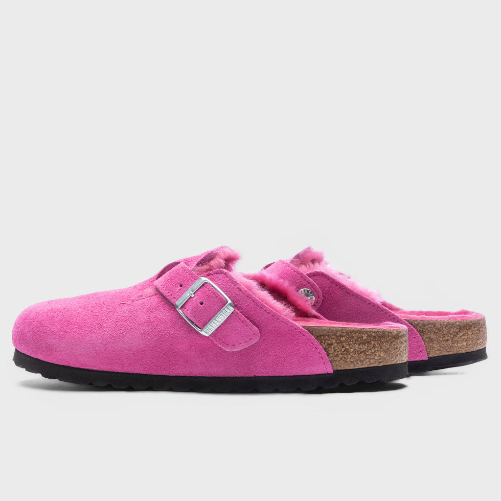 Women's Narrow Boston Shearling Suede - Fuchsia Tulip