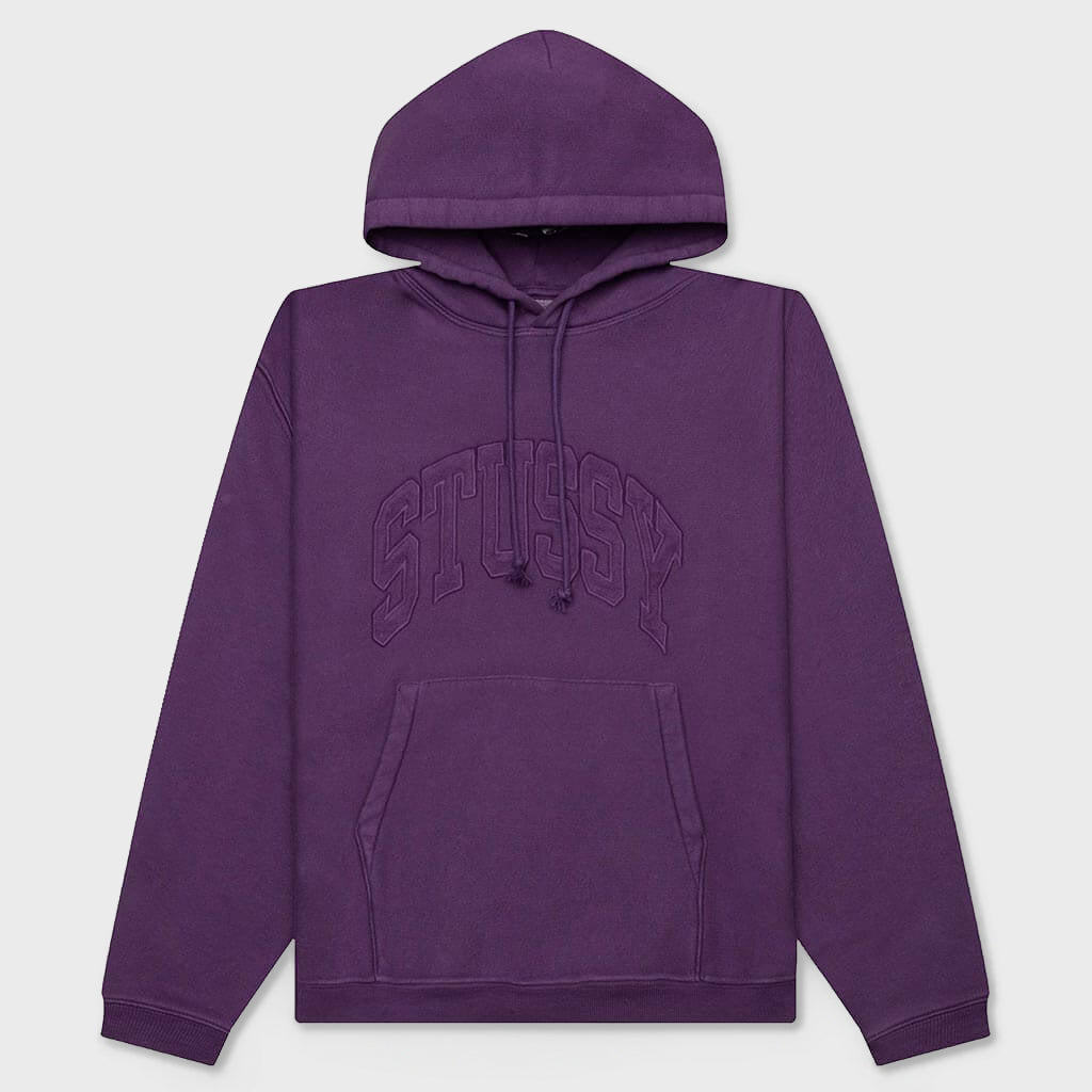 Embroidered Relaxed Hoodie - Purple