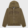 Faded Graphic Zip Hoodie - Olive