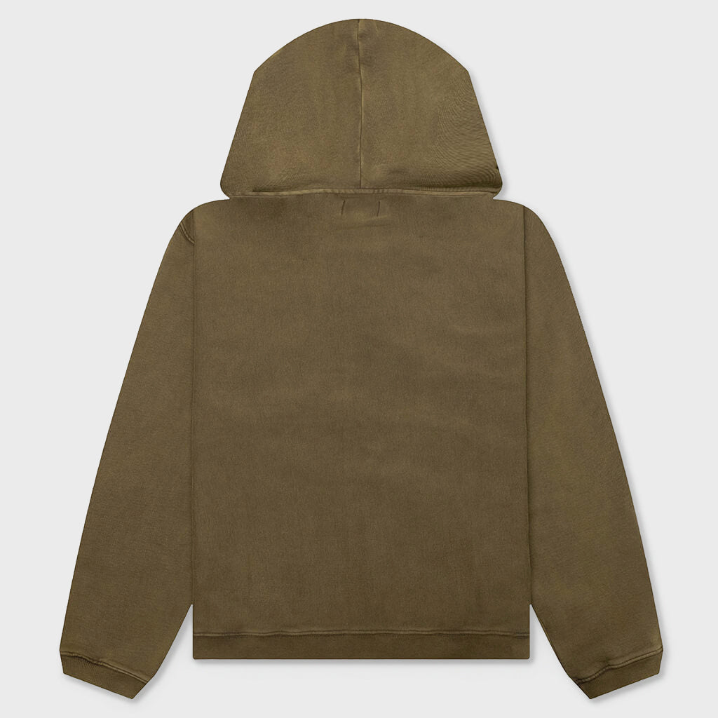 Faded Graphic Zip Hoodie - Olive