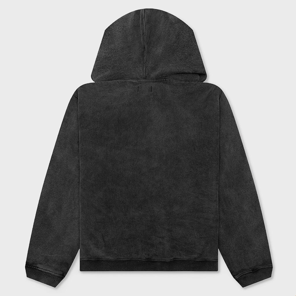 Faded Graphic Zip Hoodie - Washed Black