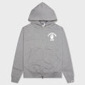 College Relaxed Fit Full Zip Hoodie - Gray