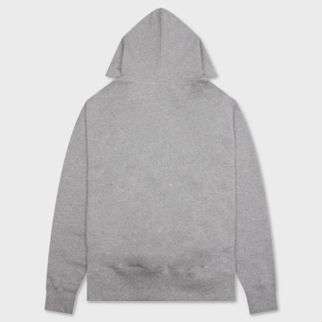 College Relaxed Fit Full Zip Hoodie - Gray