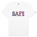 Color Camo Crazy Bape Logo Tee - White