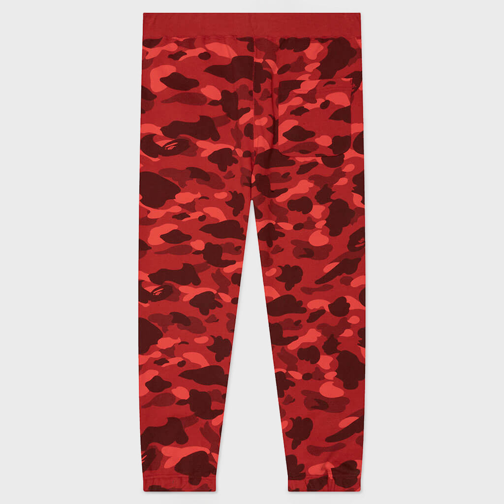Color Camo Wide Fit Sweat Pants - Red