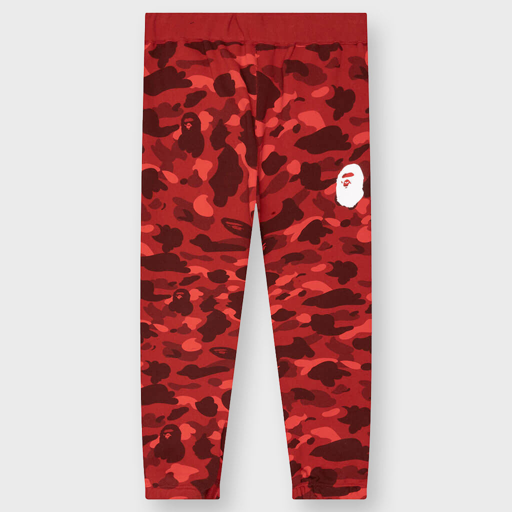 Color Camo Wide Fit Sweat Pants - Red