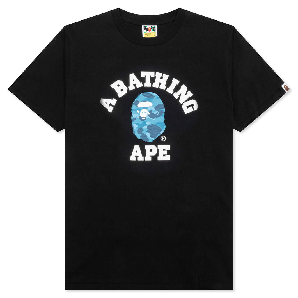 Honeycomb Camo College Tee - Black/Blue