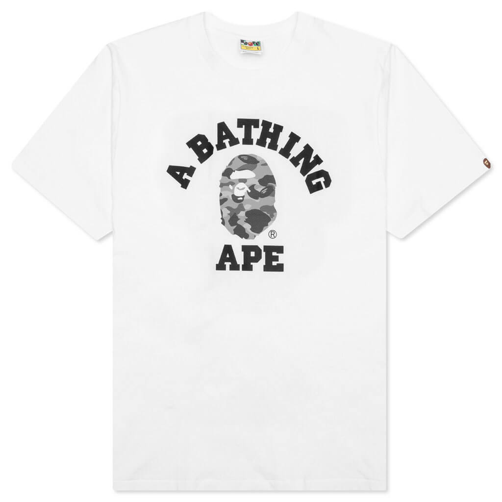 Honeycomb Camo College Tee - White/Grey