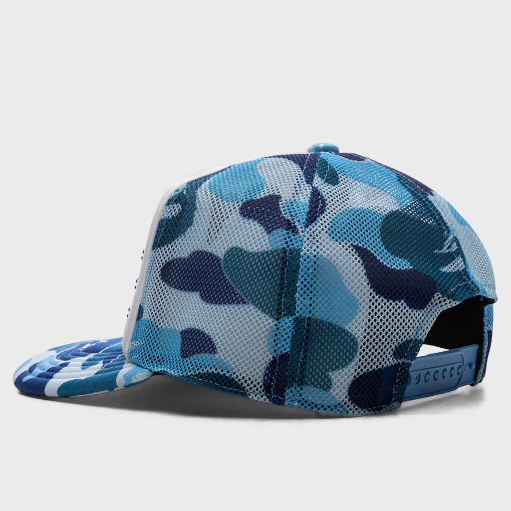 ABC Camo Crystal Stone Mesh Cap - Blue