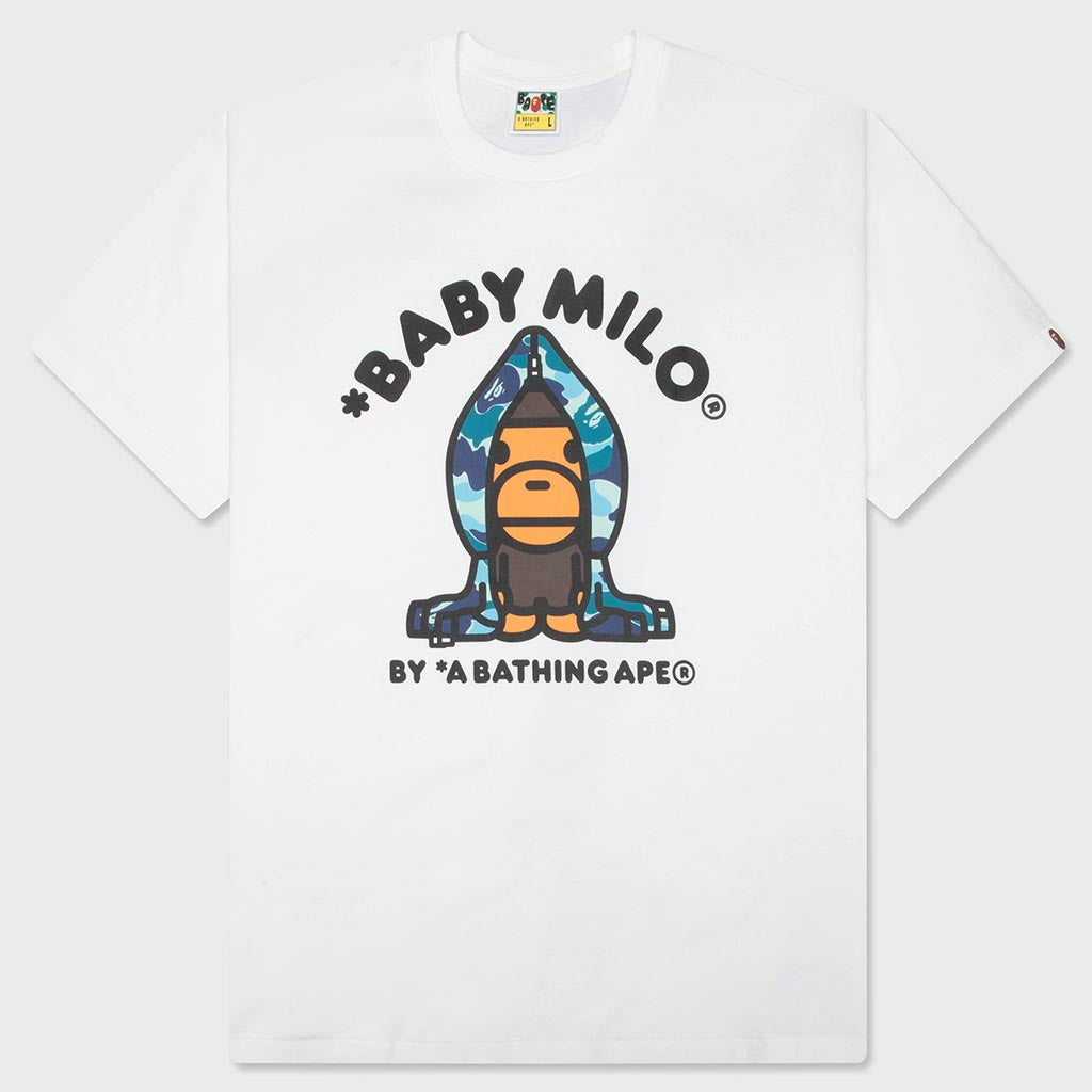 ABC Camo Milo Hoodie Tee - White/Blue