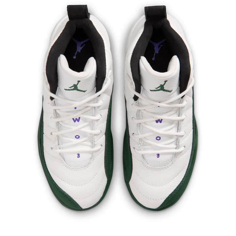 Jordan 12 Retro 'Bucks' (PS) - Summit White/Gorge Green