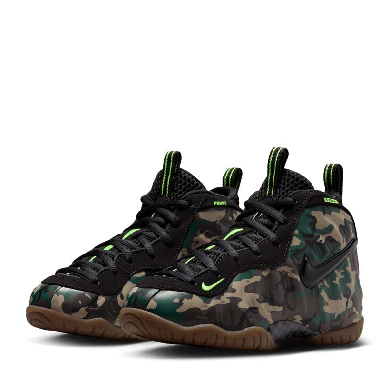 Nike Little Posite Pro Premium 'Green Camo' (PS) - Black/Black