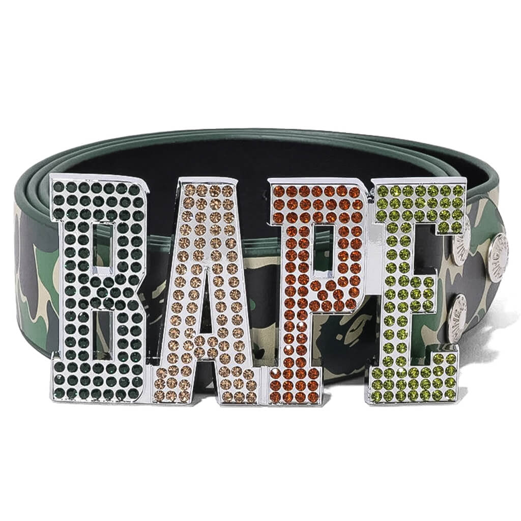 Abc Camo Bape Leather Belt - Green