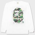 Abc Camo Japanese Letters L/S Tee - White/Green