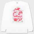 Abc Camo Japanese Letters L/S Tee - White/Pink