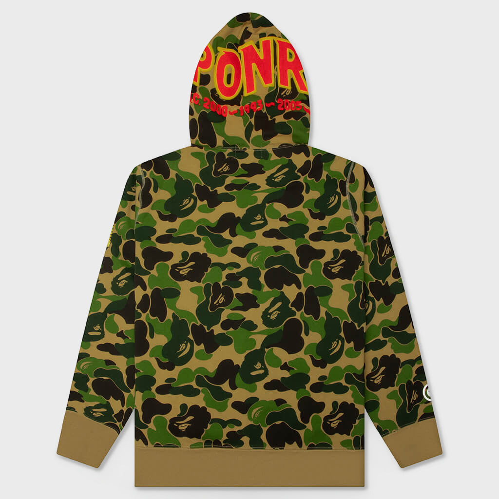 ABC Camo 2nd Shark Full Zip Hoodie - Green