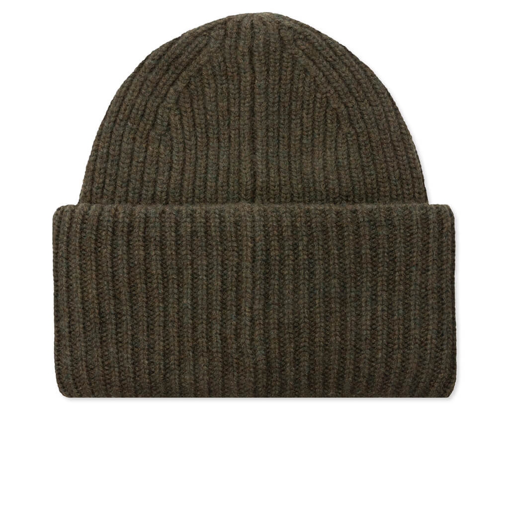 Face Logo Beanie - Dark Khaki Melange