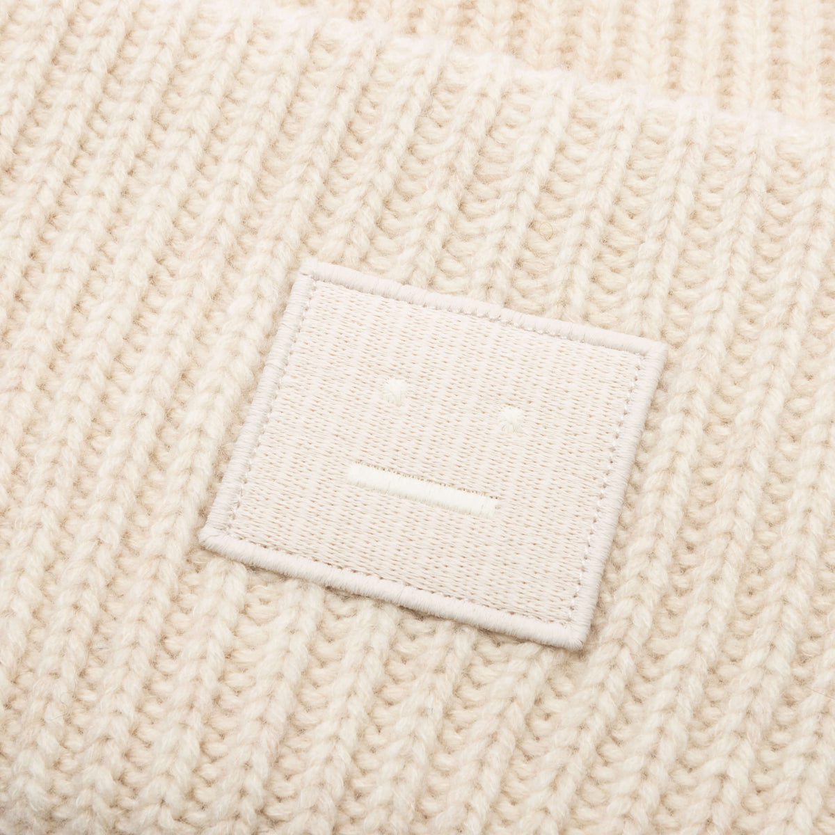 Face Logo Beanie - Oatmeal Melange