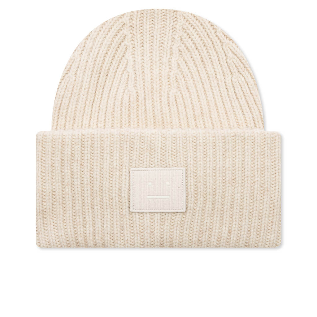 Face Logo Beanie - Oatmeal Melange