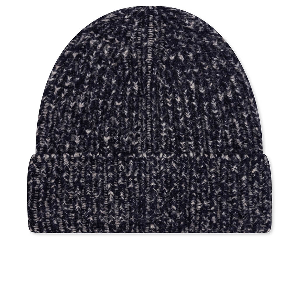 Ribbed Beanie Hat - Navy/Grey