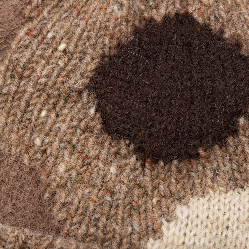 Wool Dot Beanie Hat - Brown/Multi