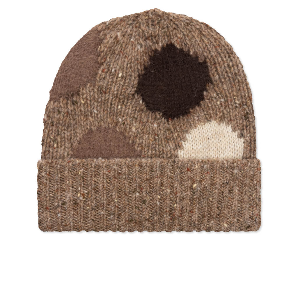 Wool Dot Beanie Hat - Brown/Multi