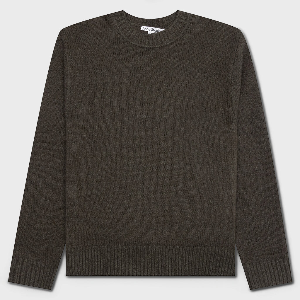 Wool Blend Crewneck Jumper - Forest Green