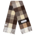 Mohair Checked Scarf - Brown/Ecru